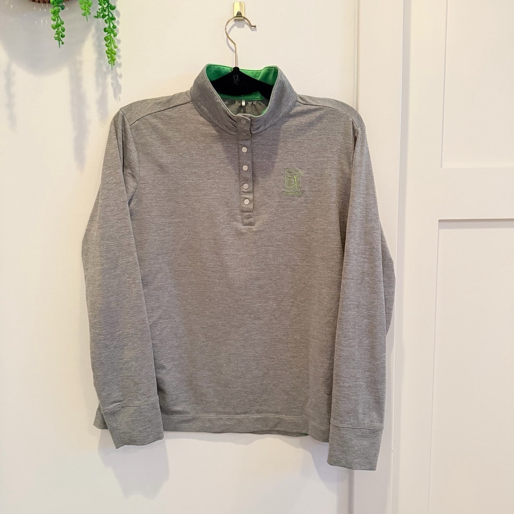Nike Golf Dri-Fit Women's Grey Athletic Quarter Button Up Scottsdale TPC Size L